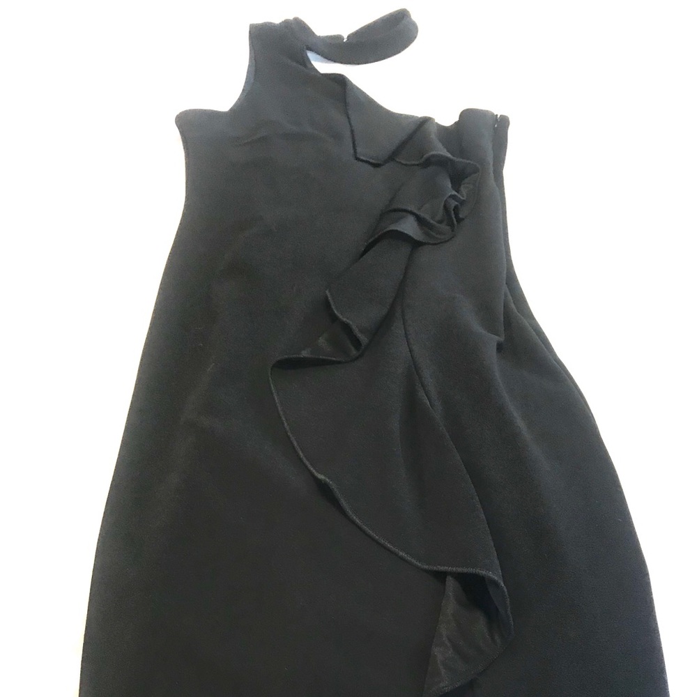 Bebe black one shoulder midi ruffle dress - Picture 4 of 4